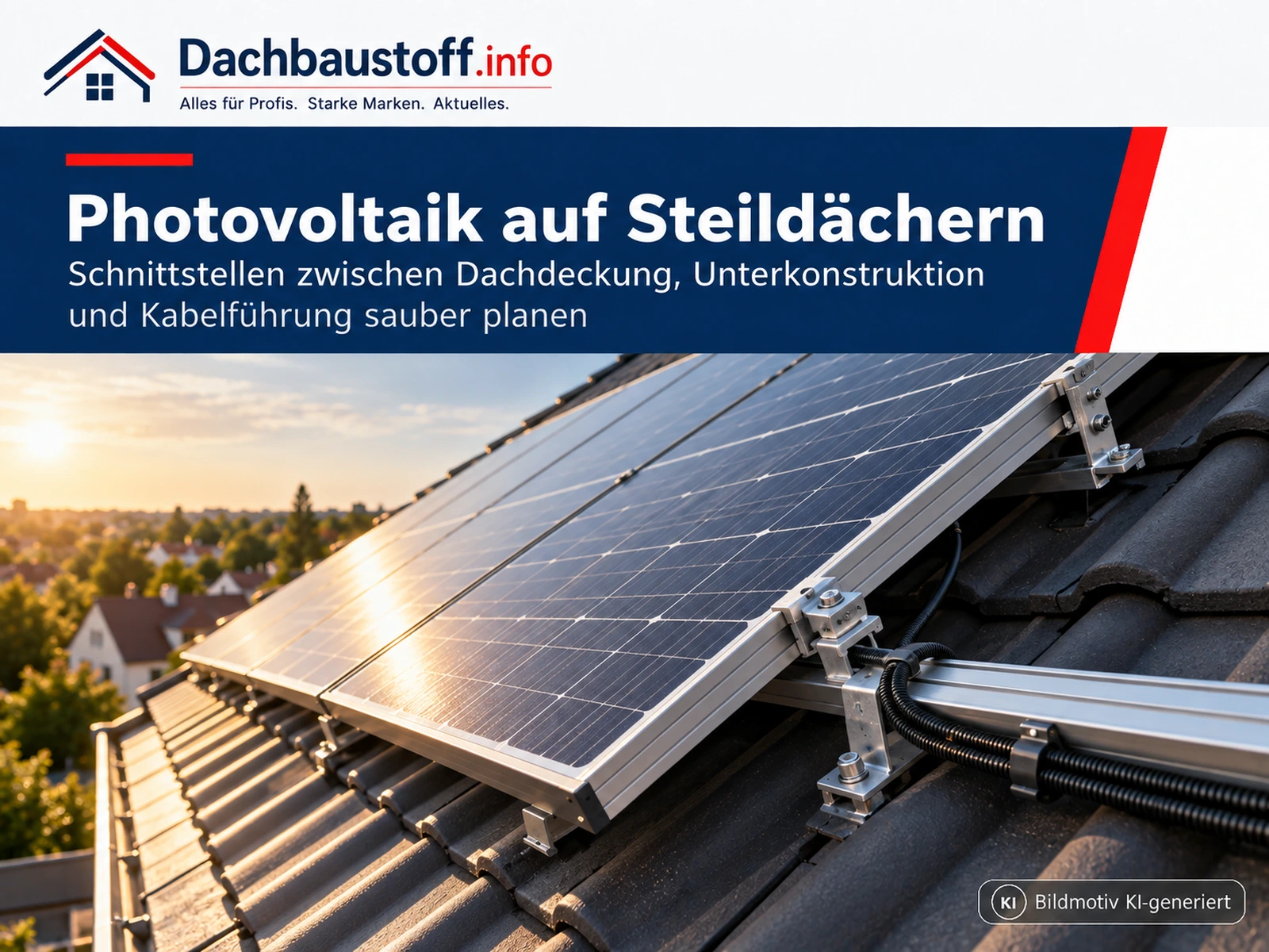 Photovoltaik auf Steildächern: Schnittstellen zwischen Dachdeckung, Unterkonstruktion und Kabelführung sauber planen