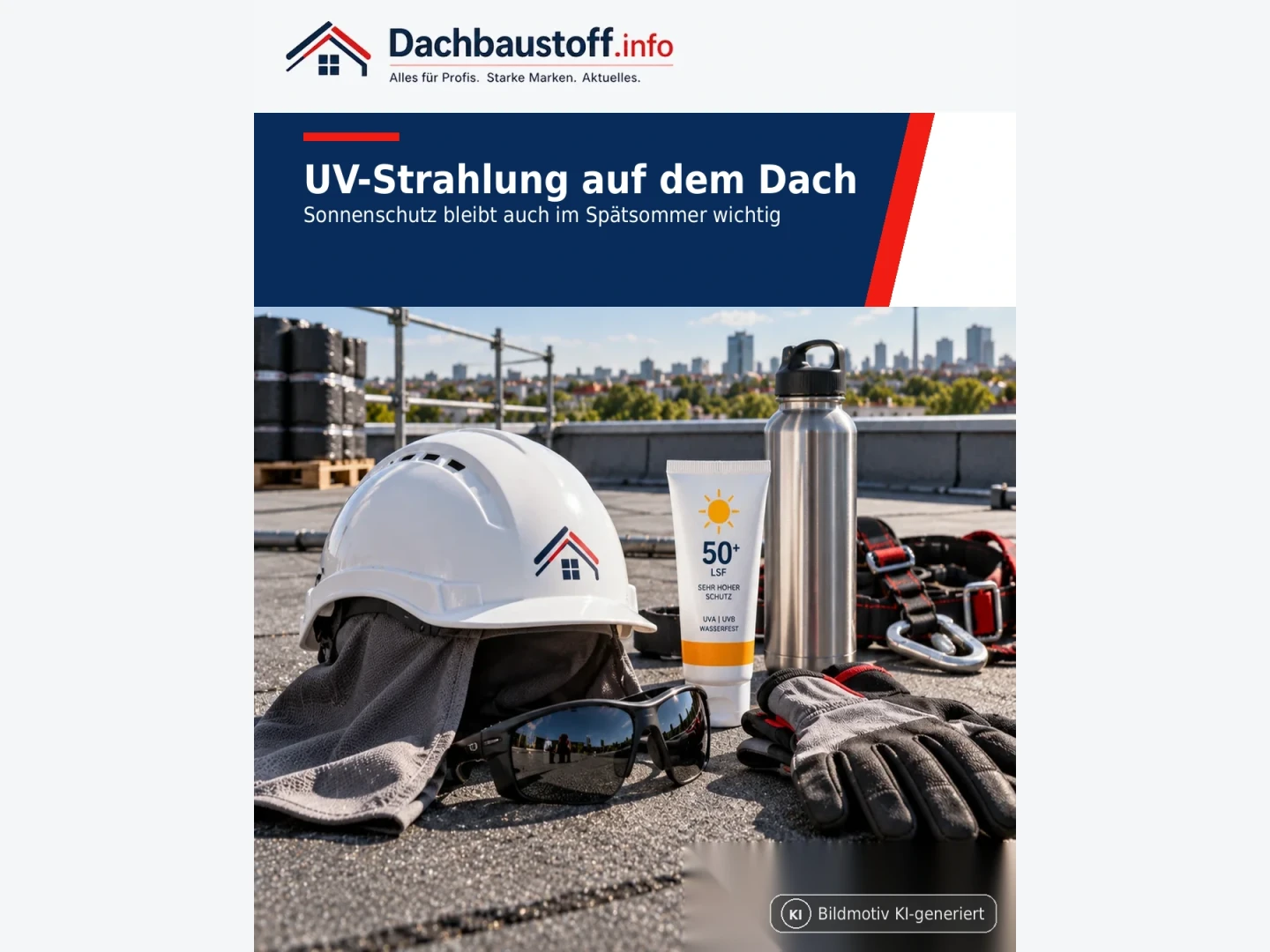 UV-Strahlung auf dem Dach: Sonnenschutz bleibt auch im Spätsommer ein Arbeitsschutzthema