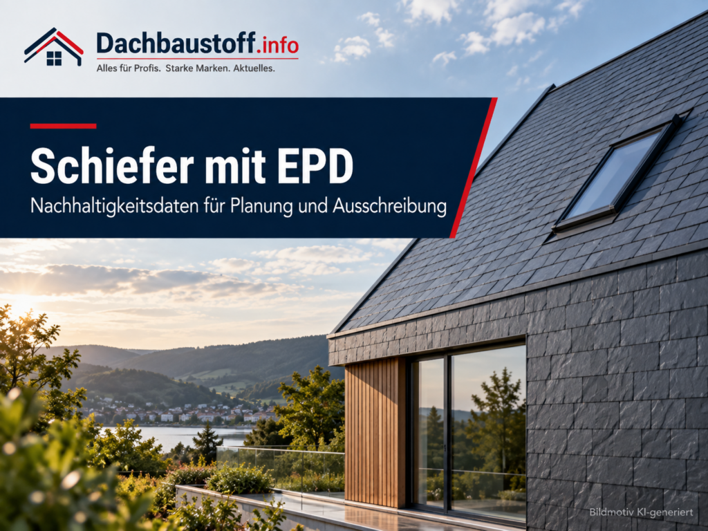 Schiefer mit EPD: Neue Umweltdaten werden für Planung und Ausschreibung wichtiger – Bildmotiv KI-generiert