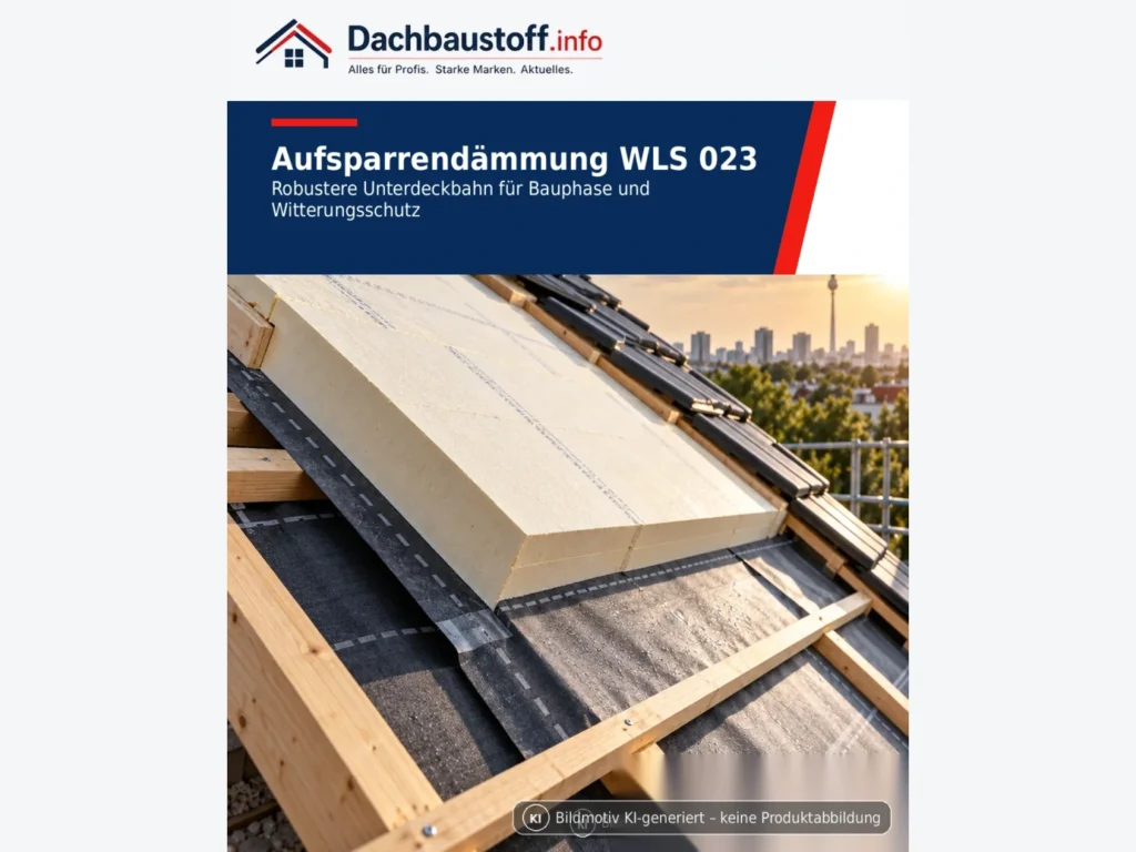 puren Perfect: Aufsparrendämmung WLS 023 mit robusterer Unterdeckbahn – Bildmotiv KI-generiert – keine Produktabbildung