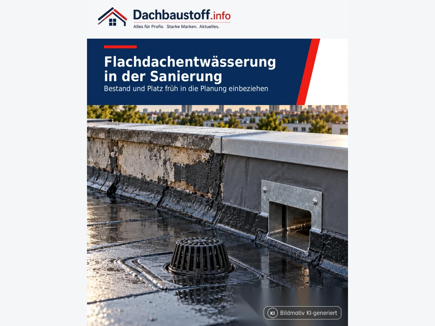 Flachdachentwässerung in der Sanierung: Wenn Bestand und Platz Grenzen setzen