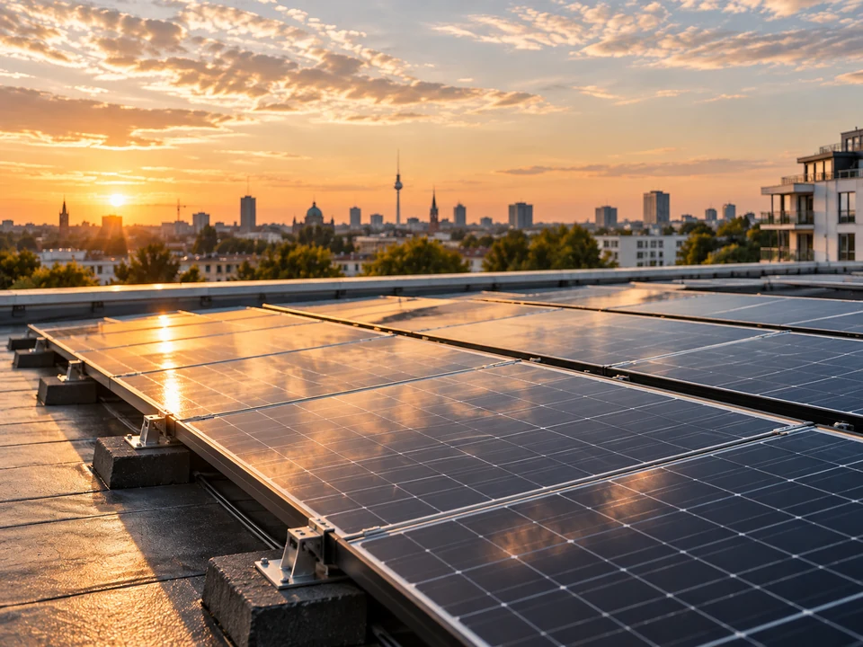 Photovoltaikanlage auf einem modernen Dach