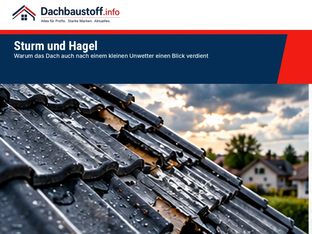 Steildach nach Sturm und Hagel – Bildmotiv KI-generiert