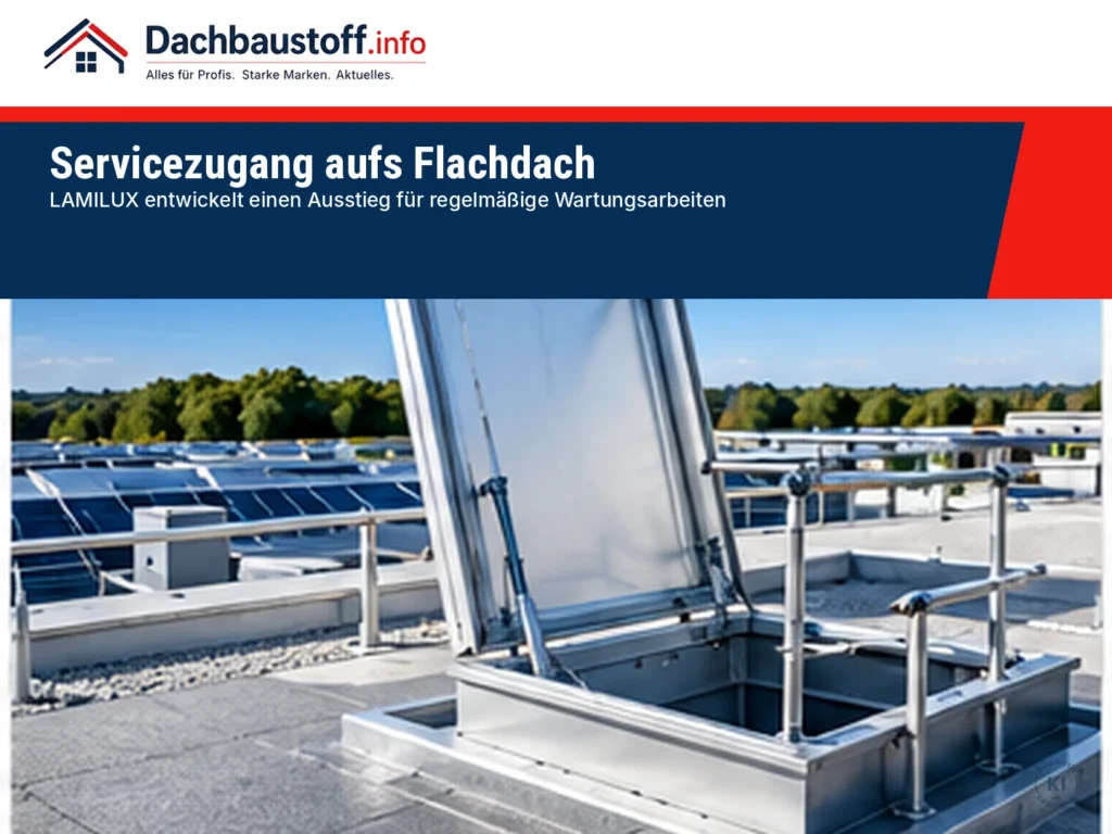 Servicezugang über einen Flachdachausstieg – Bildmotiv KI-generiert, keine Produktabbildung