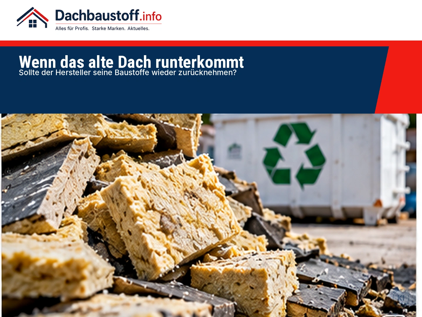 Wenn das alte Dach runterkommt: Sollte der Hersteller seine Baustoffe wieder zurücknehmen?