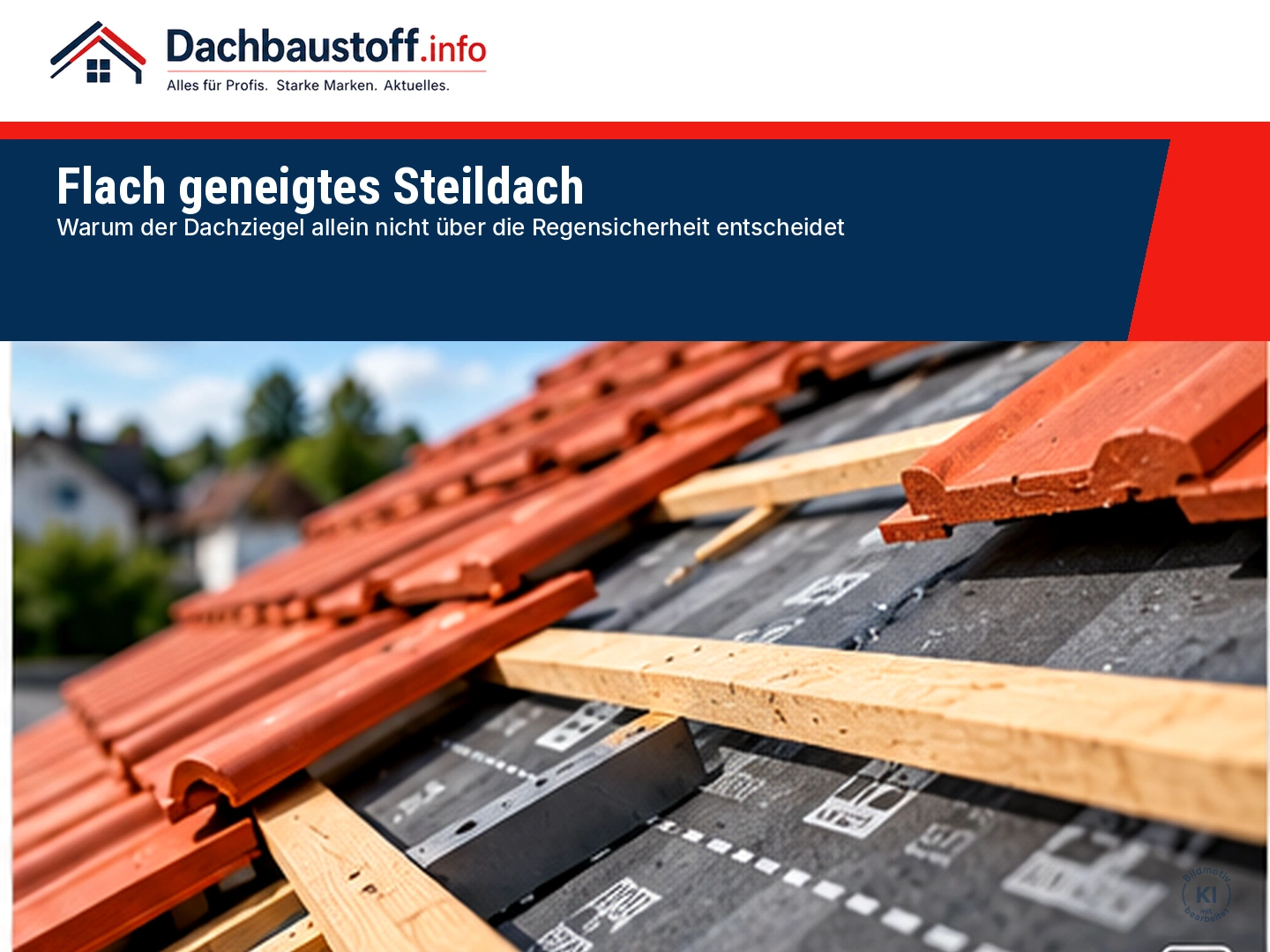 Flach geneigtes Steildach: Warum der Dachziegel allein nicht über die Regensicherheit entscheidet